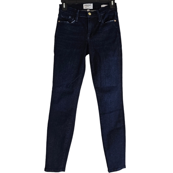 Frame Denim Le Skinny De Jeanne Crop Blue Jeans 25 Preowned - Picture 1 of 8
